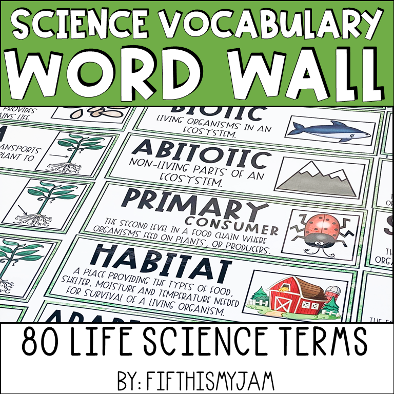 Life Science Word Wall | Vocabulary Cards