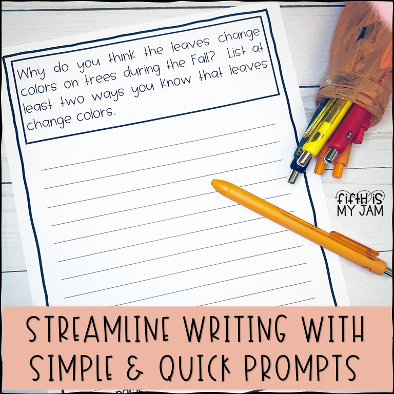This post discusses how to use quick and easy writing prompts in your classroom.